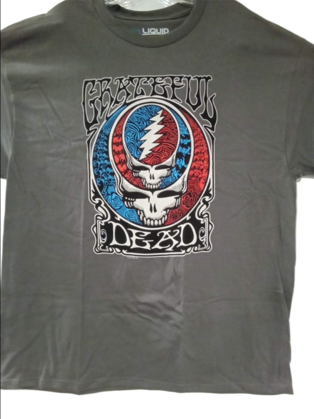Liquid Blue Grateful Dead Skull with Red & Blue Graphic Tee XL
